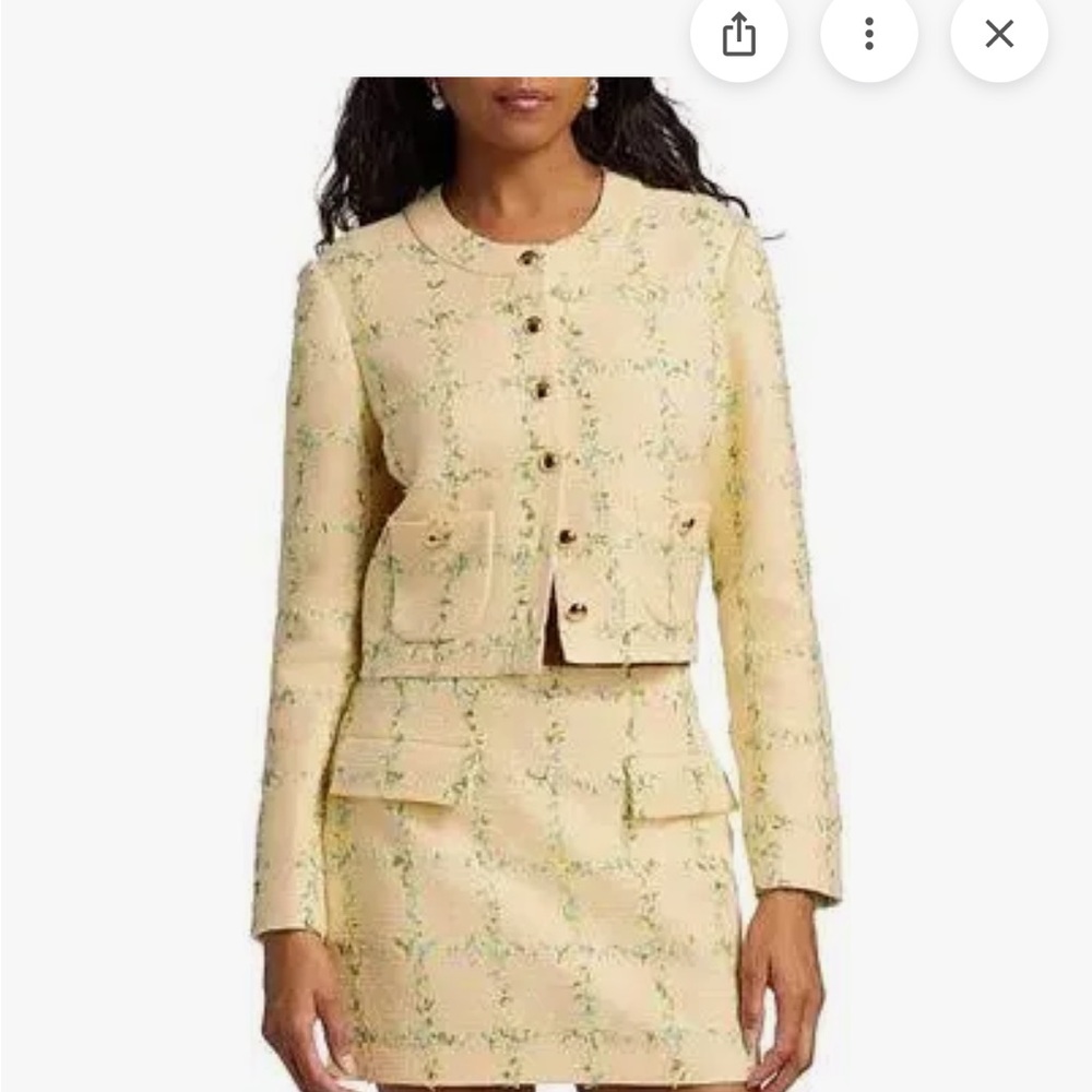 Amanda Uprichard Yellow Tweed Blazer